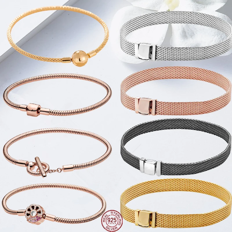 TOP SALE 9 Styles 925 Sterling Silver Heart Snake Chain Bracelet For Women Fit Original Pamura Charm Beads Jewelry Gift 
TOP SALE 9 Styles 925 Sterling Silver Heart Snake Chain Bracelet For Women Fit Original Pamura Charm Beads Jewelry Gift