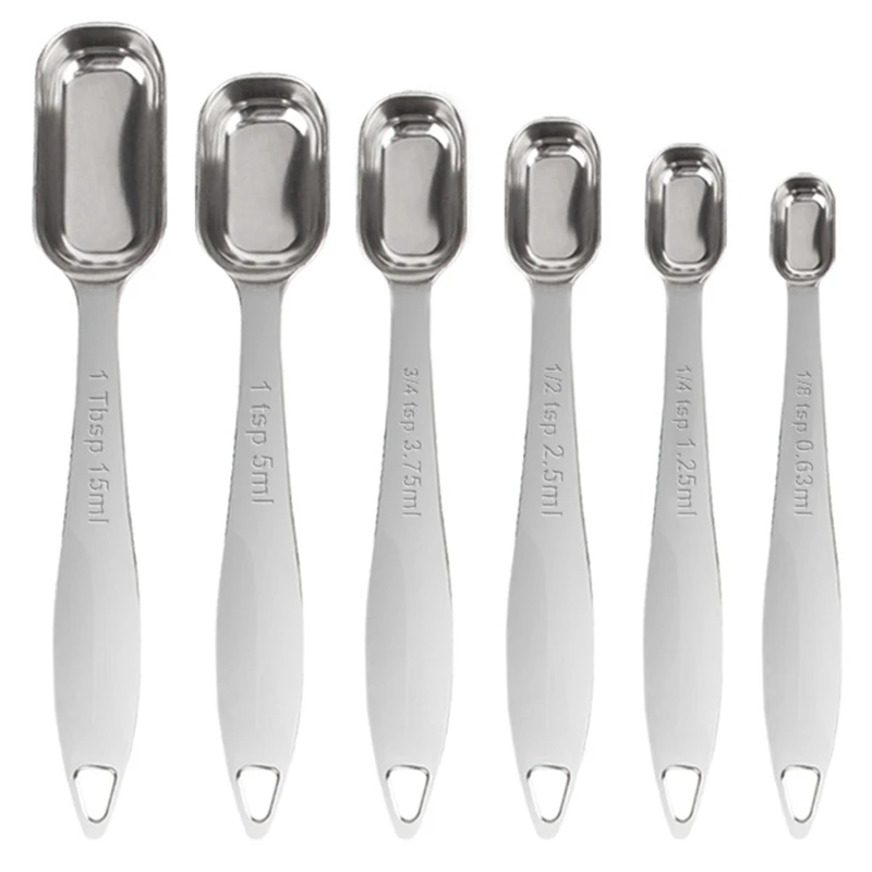 6PCS Stainless Steel Measuring Spoon Kitchen Baking Supplies Seasoning Cooking Measuring Spoon Scale Spoon
6PCS Stainless Steel Measuring Spoon Kitchen Baking Supplies Seasoning Cooking Measuring Spoon Scale Spoon