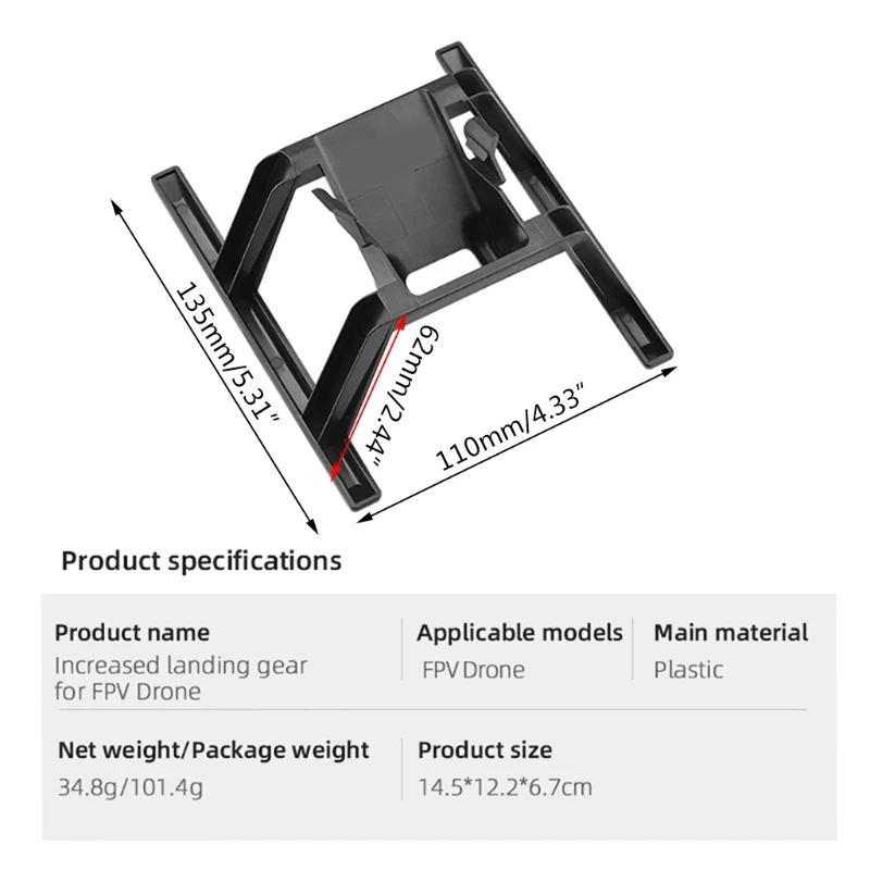 Drone QR Landing Gear for FPV, Height Extender Long Foot Leg Bracket Holder Protector Accessory
Drone QR Landing Gear for FPV, Height Extender Long Foot Leg Bracket Holder Protector Accessory