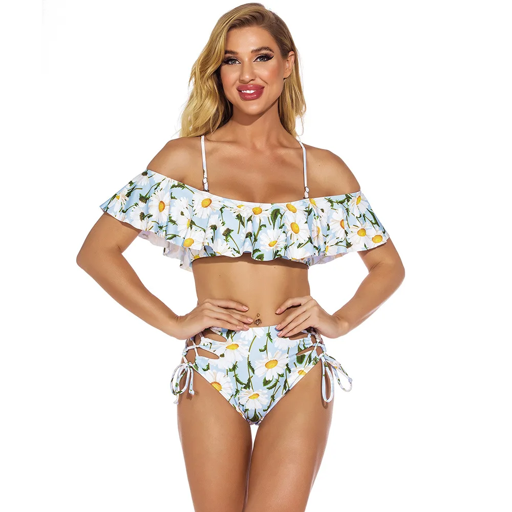 Sexy Print Floral Swimsuit Women High Waisted Slash Neck Bikini Set Mujer Strappy Off Shoulder Swimwear Beach Wear Bathing Suit
Sexy Print Floral Swimsuit Women High Waisted Slash Neck Bikini Set Mujer Strappy Off Shoulder Swimwear Beach Wear Bathing Suit