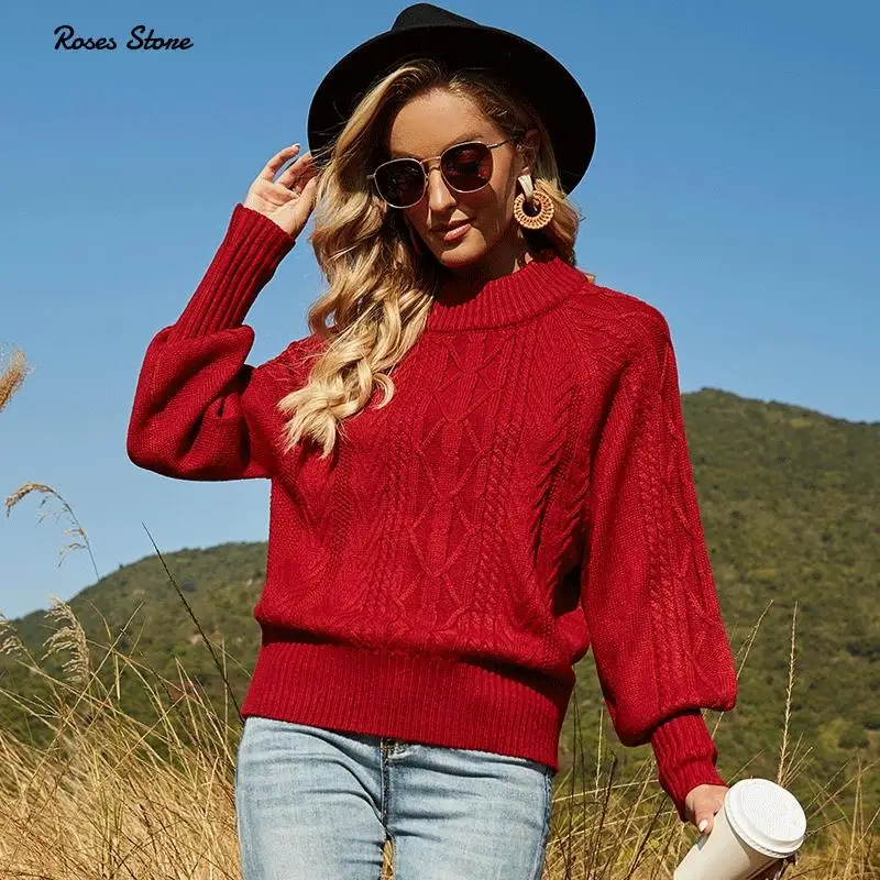 2021 New Spring Womens Sweaters Lantern Sleeve Semi-Turtle Neck Knitted Pullovers Ladies Fashion British Loose Kitwear Warm Tops
2021 New Spring Womens Sweaters Lantern Sleeve Semi-Turtle Neck Knitted Pullovers Ladies Fashion British Loose Kitwear Warm Tops