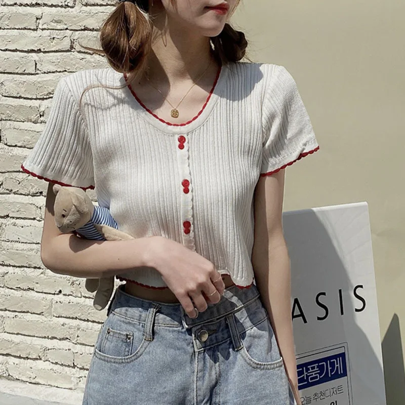 2020 New Summer Knitted Women Short Sleeve Shirts Women Knitted Tops Fashion Women T-shirts
2020 New Summer Knitted Women Short Sleeve Shirts Women Knitted Tops Fashion Women T-shirts