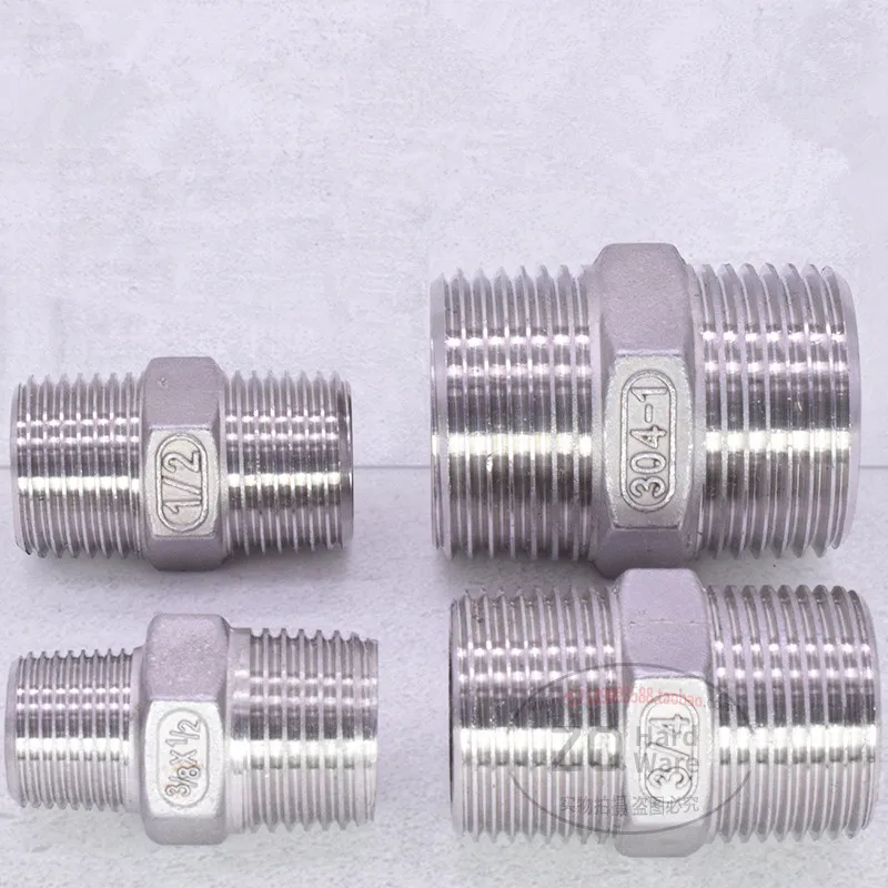 

1/8" 1/4" 3/8" 1/2" 3/4" 1" 1-1/4" 1-1/2" BSP Male to Male Thread Hex Nipple Threaded Reducer Pipe Fitting Stainless Steel 304