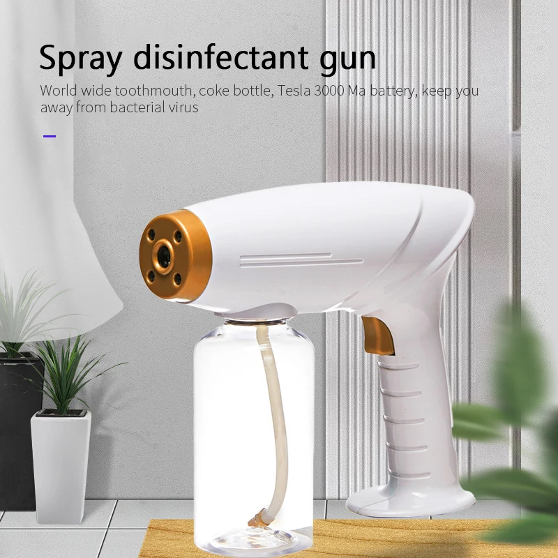 New 1pcs Atomization disinfection gun, spray gun, atomization gun, wireless blue light new small cyclone disinfection spray gun
New 1pcs Atomization disinfection gun, spray gun, atomization gun, wireless blue light new small cyclone disinfection spray gun