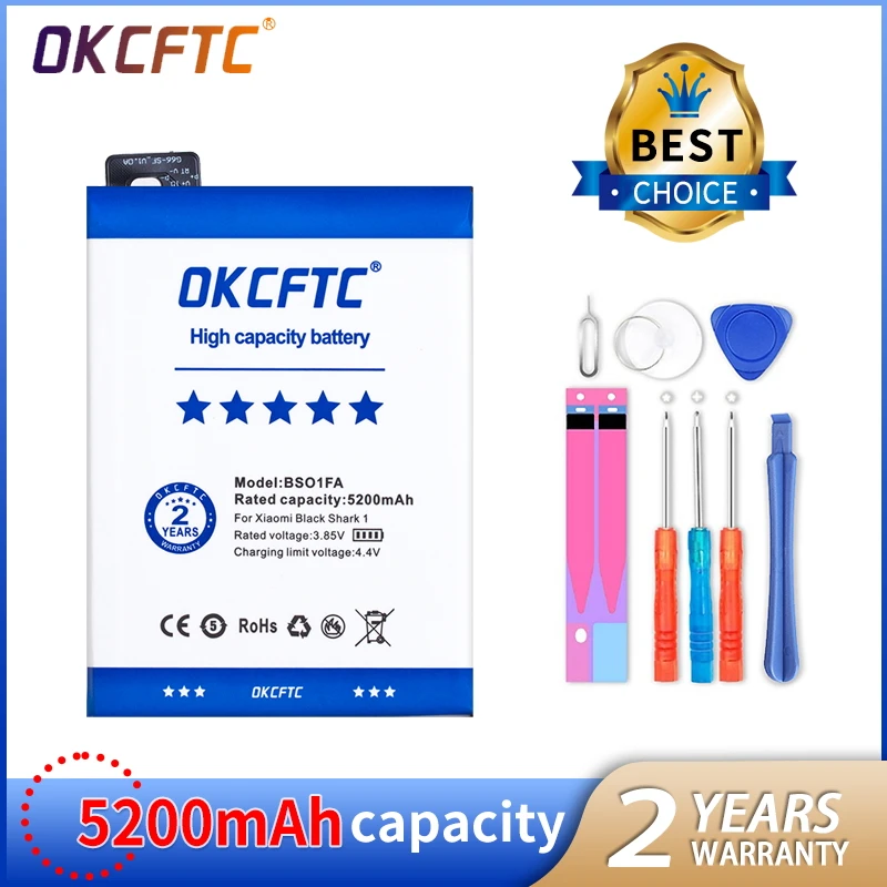 Аккумулятор OKCFTC BSO1FA 5200 мАч для Xiaomi Black Shark 1/ Black Shark с двумя SIM-картами
Аккумулятор OKCFTC BSO1FA 5200 мАч для Xiaomi Black Shark 1/ Black Shark с двумя SIM-картами
