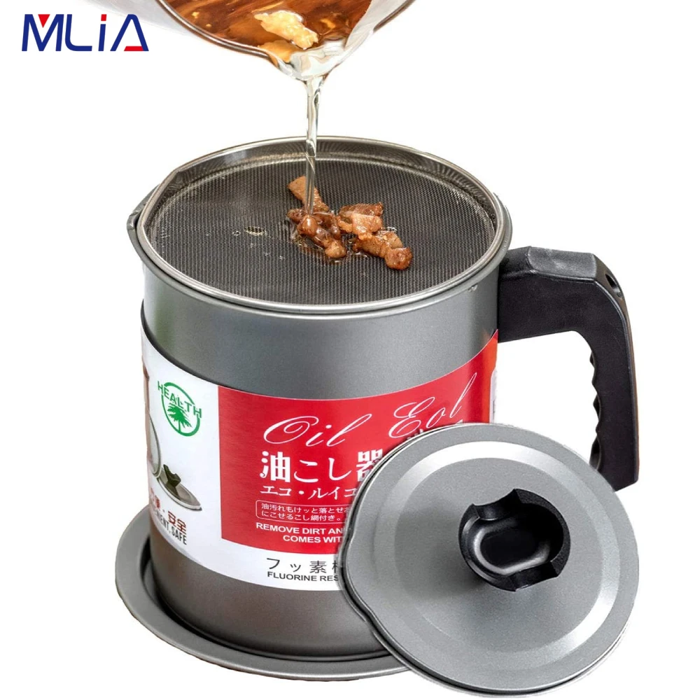 1.4L/1.7L Stainless Steel Lard Tank Oil Filter Pot Large Capacity Filter Oil Separator Storage Tank Kitchen Tools Oil Bottle 
1.4L/1.7L Stainless Steel Lard Tank Oil Filter Pot Large Capacity Filter Oil Separator Storage Tank Kitchen Tools Oil Bottle