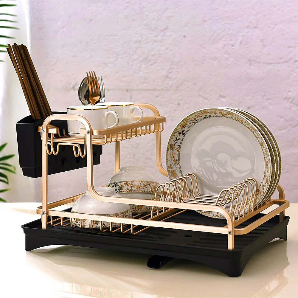 1/2 Tier Aluminum Stand Dish Drying Rack Kitchen Organizer Drainer Plate Holder Cutlery Storage Shelf Sink Accessories Drain
1/2 Tier Aluminum Stand Dish Drying Rack Kitchen Organizer Drainer Plate Holder Cutlery Storage Shelf Sink Accessories Drain