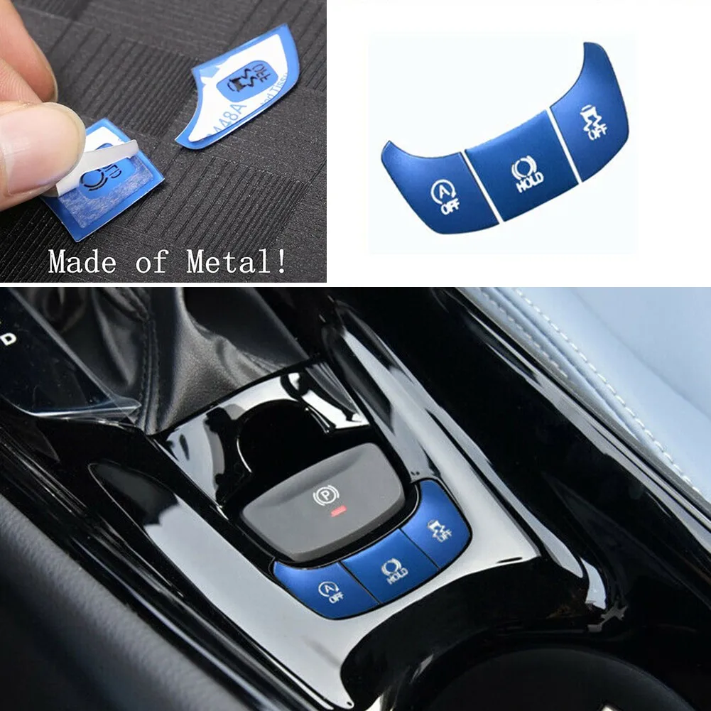

3Pcs Aluminum Alloy Car Gear Shift Button Cover Trim For Toyota CHR 2016-2021 Only Suitable For Left-hand Drive Vehicles ）