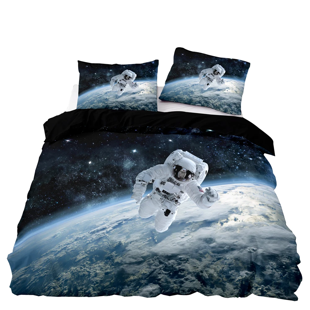 Astronaut In Outer Space Pattern Bedding Set, 210×210 Duvet Cover Set With Pillowcase, 228×228 Quilt Cover,Black Blanket Cover
Astronaut In Outer Space Pattern Bedding Set, 210×210 Duvet Cover Set With Pillowcase, 228×228 Quilt Cover,Black Blanket Cover