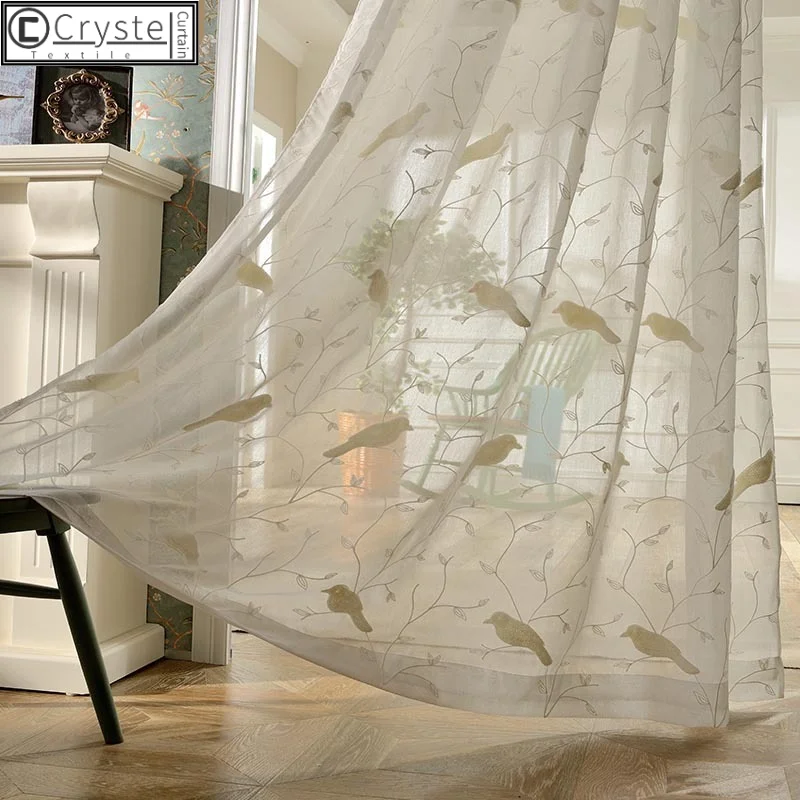 Simple Style Curtains for Living Dining Room Bedroom Bird Half Shading Small Fresh Finished Product Customization
Simple Style Curtains for Living Dining Room Bedroom Bird Half Shading Small Fresh Finished Product Customization