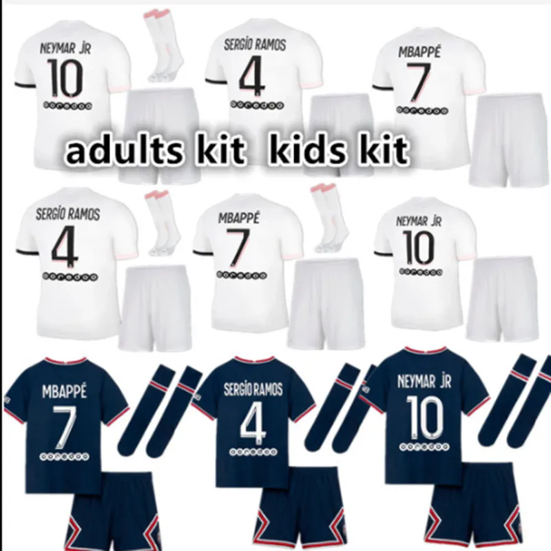 

child jersey adults kids kit messis away psg jersey HAKIMI RGIO RAMOS KIMPEMBE VERRATTI ICARDI MARIA 21 22 PSG shirt Top Quality