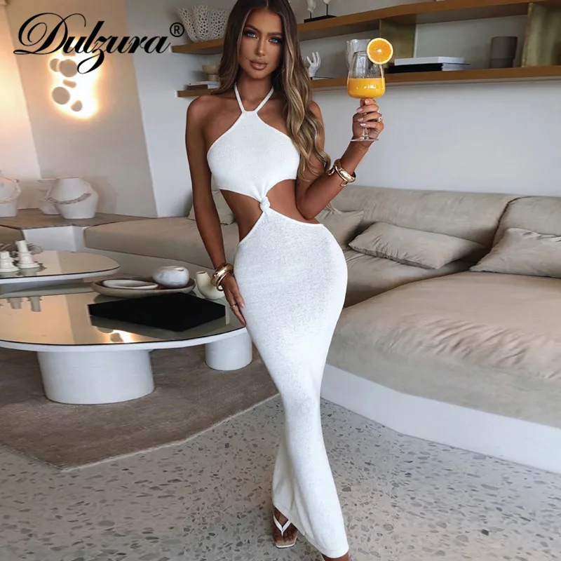 Dulzura Ribbed Women Halter Hollow Out Midi Dress Tie Backless Bodycon Sexy Streetwear Party Elegant Club 2021 Summer Clothes
Dulzura Ribbed Women Halter Hollow Out Midi Dress Tie Backless Bodycon Sexy Streetwear Party Elegant Club 2021 Summer Clothes
