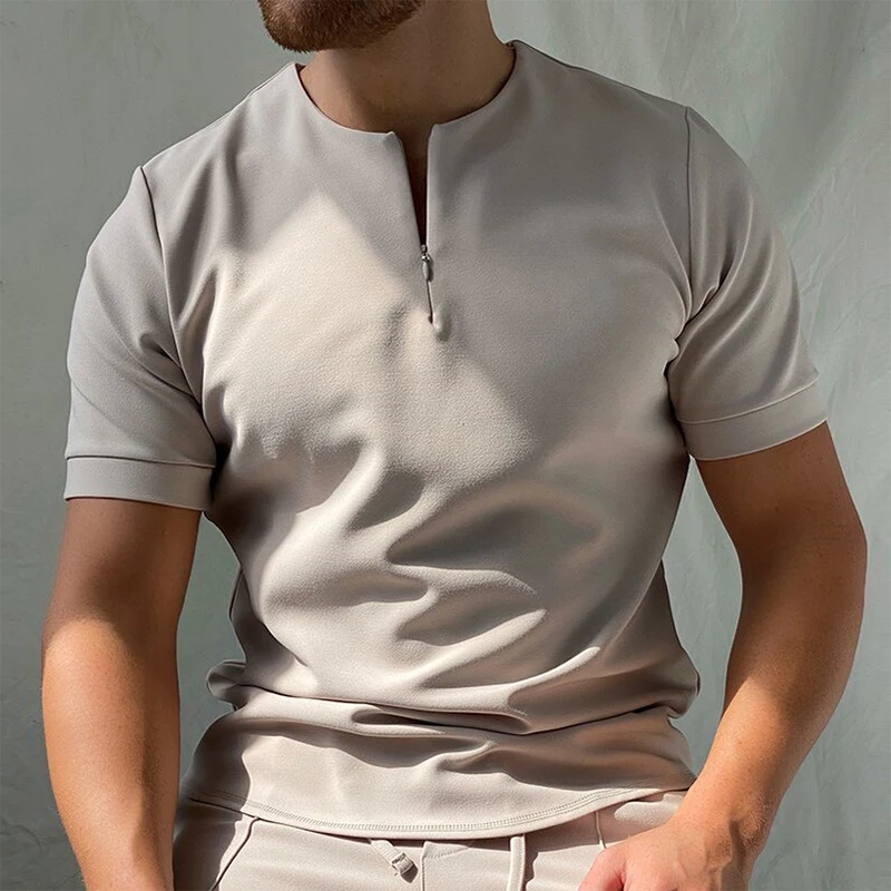 Mens Fashion Solid Color Simple Tops 2021 Summer Casual Zipper O-Neck Short Sleeve Pullover Shirts Male Clothing Streetwears 3XL
Mens Fashion Solid Color Simple Tops 2021 Summer Casual Zipper O-Neck Short Sleeve Pullover Shirts Male Clothing Streetwears 3XL