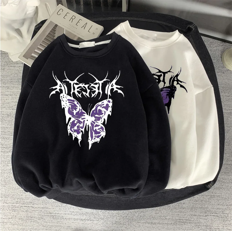 Long Sleeve Retro Women Winter Oversized Sweatshirts Punk Korean Style Black Butterfly Gothic Hoodies Female Self Round Neck
Long Sleeve Retro Women Winter Oversized Sweatshirts Punk Korean Style Black Butterfly Gothic Hoodies Female Self Round Neck