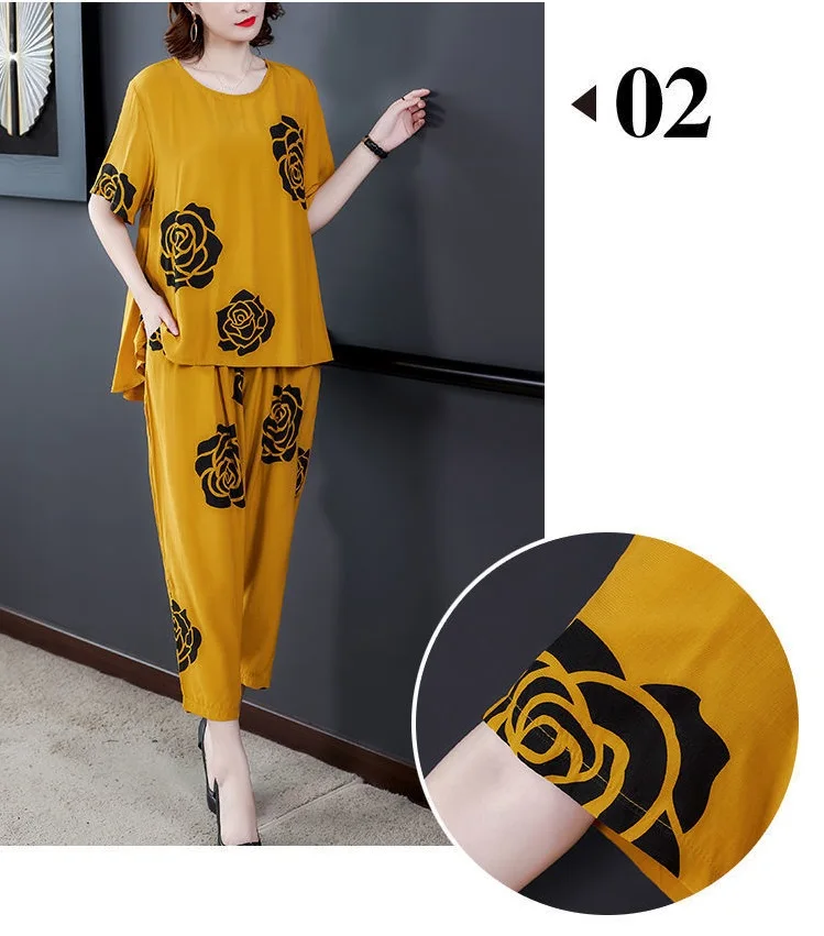 Middle aged and elderly women's mother's suits women's summer fashion suits plus size women's casual harem pants two-piece suit
Middle aged and elderly women's mother's suits women's summer fashion suits plus size women's casual harem pants two-piece suit
