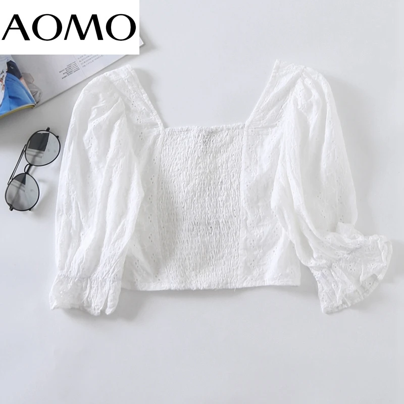 AOMO Women Retro Embroidery Romantic Cotton Blouse Shirt Puff Sleeve 2021 Chic Female Crop Shirt Tops 6H80A
AOMO Women Retro Embroidery Romantic Cotton Blouse Shirt Puff Sleeve 2021 Chic Female Crop Shirt Tops 6H80A