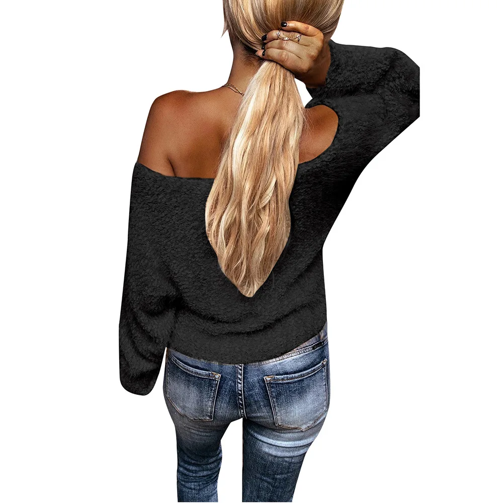 Women's off-the-shoulder tops spring and autumn plush long-sleeved new 2021 sweater cropped cardigan
Women's off-the-shoulder tops spring and autumn plush long-sleeved new 2021 sweater cropped cardigan