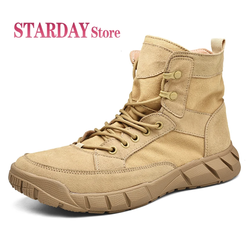Spring Autumn High Quality Military Leather Boots Men's Desert Combat Boots Outdoor High-Top Men Shoes Lace-Up Ankle Boots
Spring Autumn High Quality Military Leather Boots Men's Desert Combat Boots Outdoor High-Top Men Shoes Lace-Up Ankle Boots