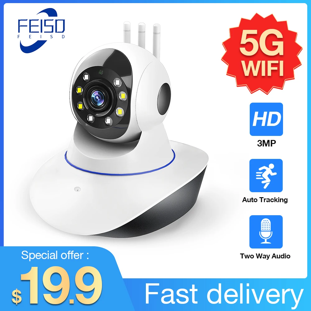 5G WIFI Camera 3MP 1080P Wireless IP Camera Smart Home Auto Tracking Security Camera Surveillance Camera CCTV Pet Baby Monitor
5G WIFI Camera 3MP 1080P Wireless IP Camera Smart Home Auto Tracking Security Camera Surveillance Camera CCTV Pet Baby Monitor