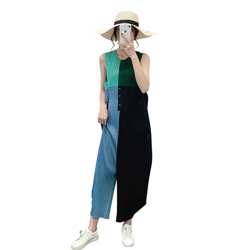 SuperAen 2021 Summer New Office Lady Color Matching Jumpsuit Women Patchwork Pleated Long Jumpsuit Women Elegant
SuperAen 2021 Summer New Office Lady Color Matching Jumpsuit Women Patchwork Pleated Long Jumpsuit Women Elegant