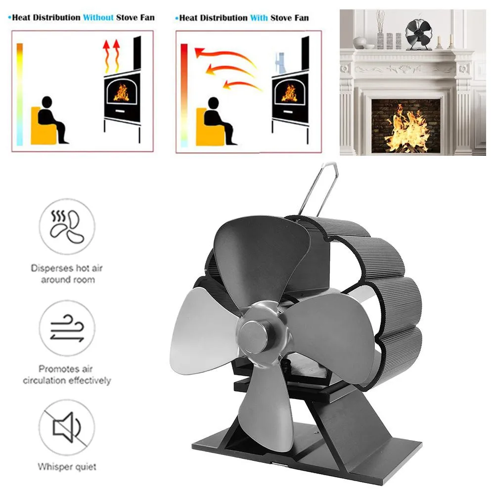 4 Blades Black Fireplace Heat Powered Stove Fan Log Wood Burner Eco Friendly Quiet Fan Home Efficient Heat Distribution
4 Blades Black Fireplace Heat Powered Stove Fan Log Wood Burner Eco Friendly Quiet Fan Home Efficient Heat Distribution