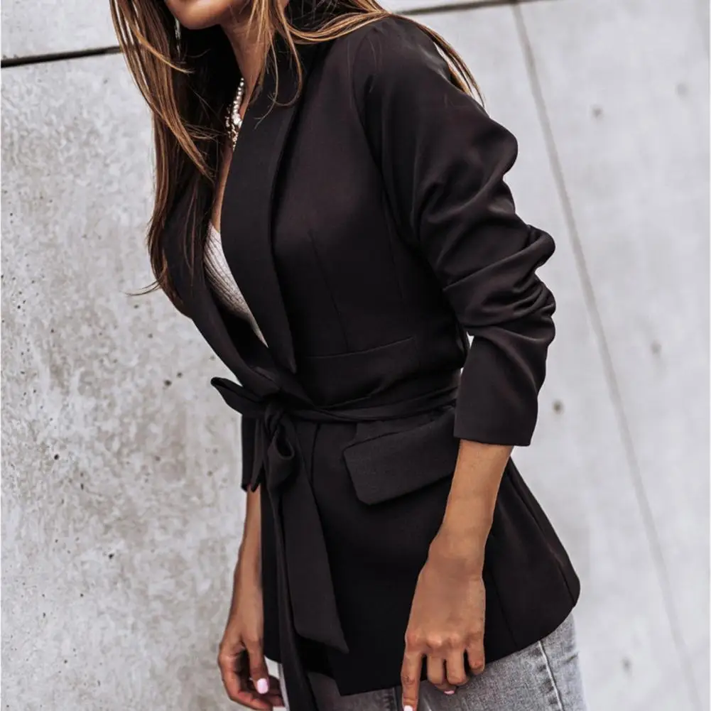 Blazer Elegant Streetwear No Button Waist Tied Lapel Suits Coat for Party Office Lady Blazer Suits Jacket 
Blazer Elegant Streetwear No Button Waist Tied Lapel Suits Coat for Party Office Lady Blazer Suits Jacket