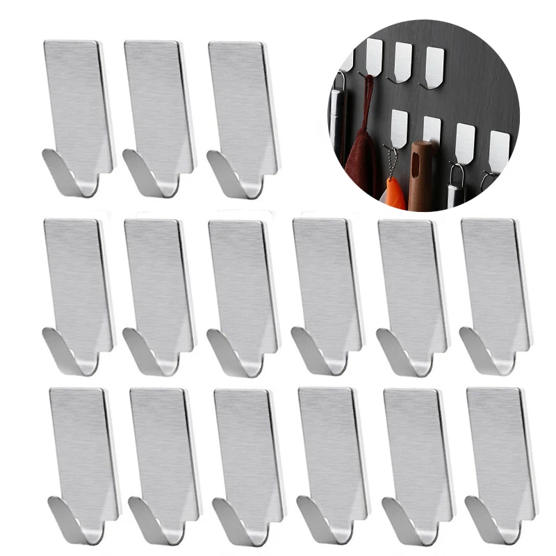15pcs Adhesive Stainless Steel Towel Hooks Family Robe Hanging Hooks Hats Bag Family Robe Hats Bag Key Adhesive Wall Hanger
15pcs Adhesive Stainless Steel Towel Hooks Family Robe Hanging Hooks Hats Bag Family Robe Hats Bag Key Adhesive Wall Hanger
