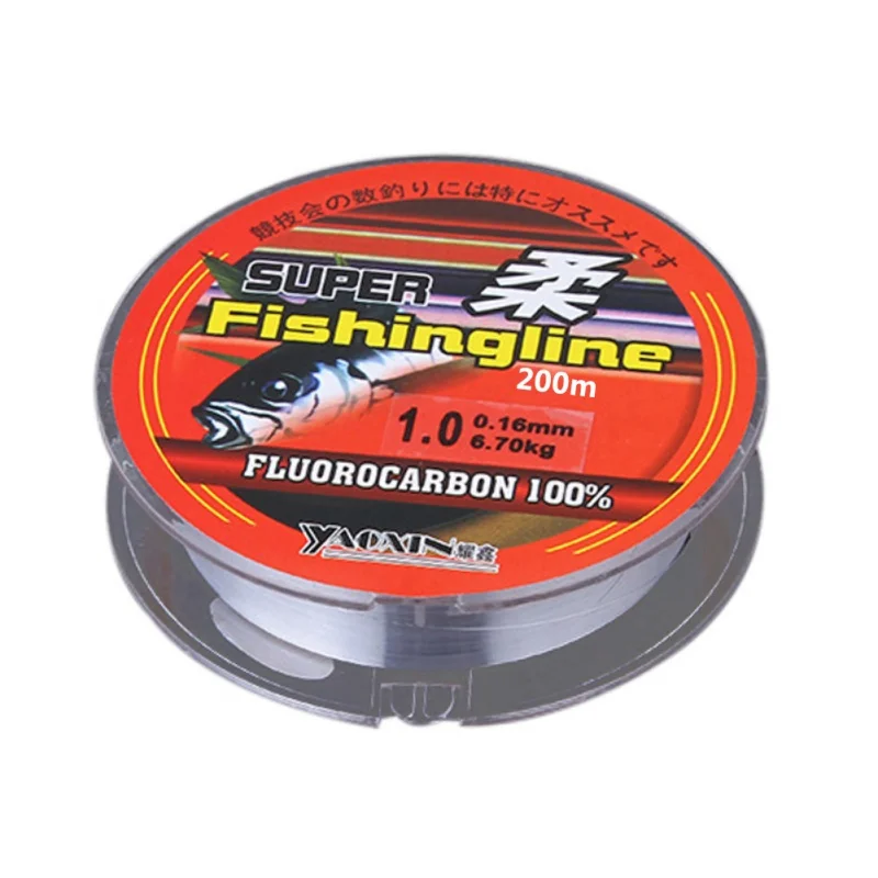 

200m Fishing Line Super Strong Japanese 100% Nylon Transparent Fluorocarbon Fishing Tackle Not linha multifilamento