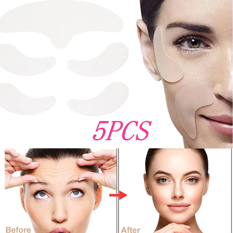 5PCS Reusable Silicone Anti-wrinkle Face Forehead Sticker Cheek Chin Sticker Facial Eye Patches Wrinkle Removal Face Lifting
5PCS Reusable Silicone Anti-wrinkle Face Forehead Sticker Cheek Chin Sticker Facial Eye Patches Wrinkle Removal Face Lifting