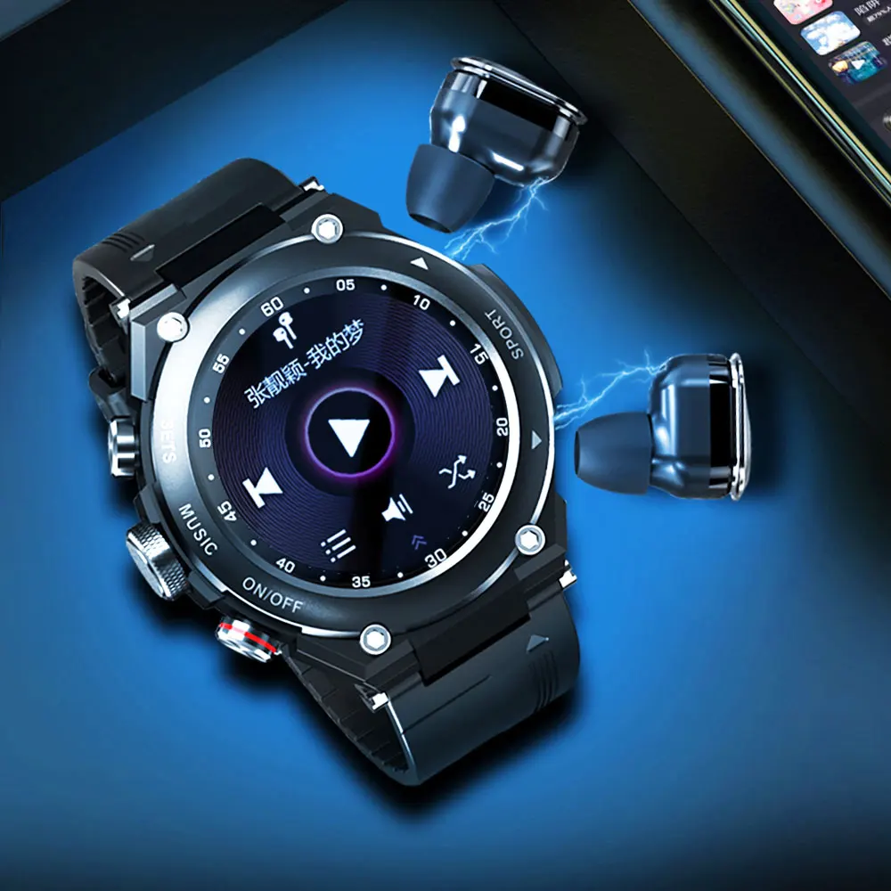 

Torntisc T92 Smart Watch Men 2021 TWS Bluetooth 5.0 Call Fitness Bracelet Customized Dials Heart Rate Monitor Sport Smartwatch