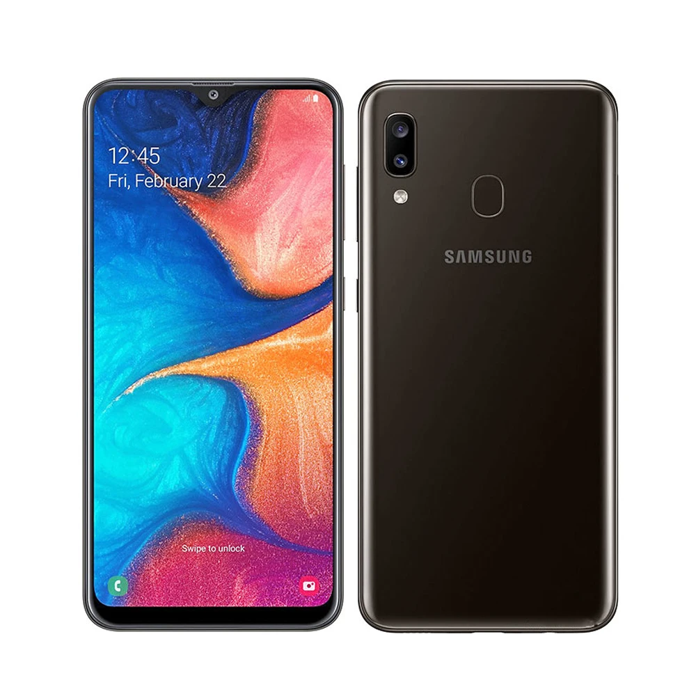 Восстановленный разблокированный сотовый телефон Samsung Galaxy A20 6 4 дюймов полный
