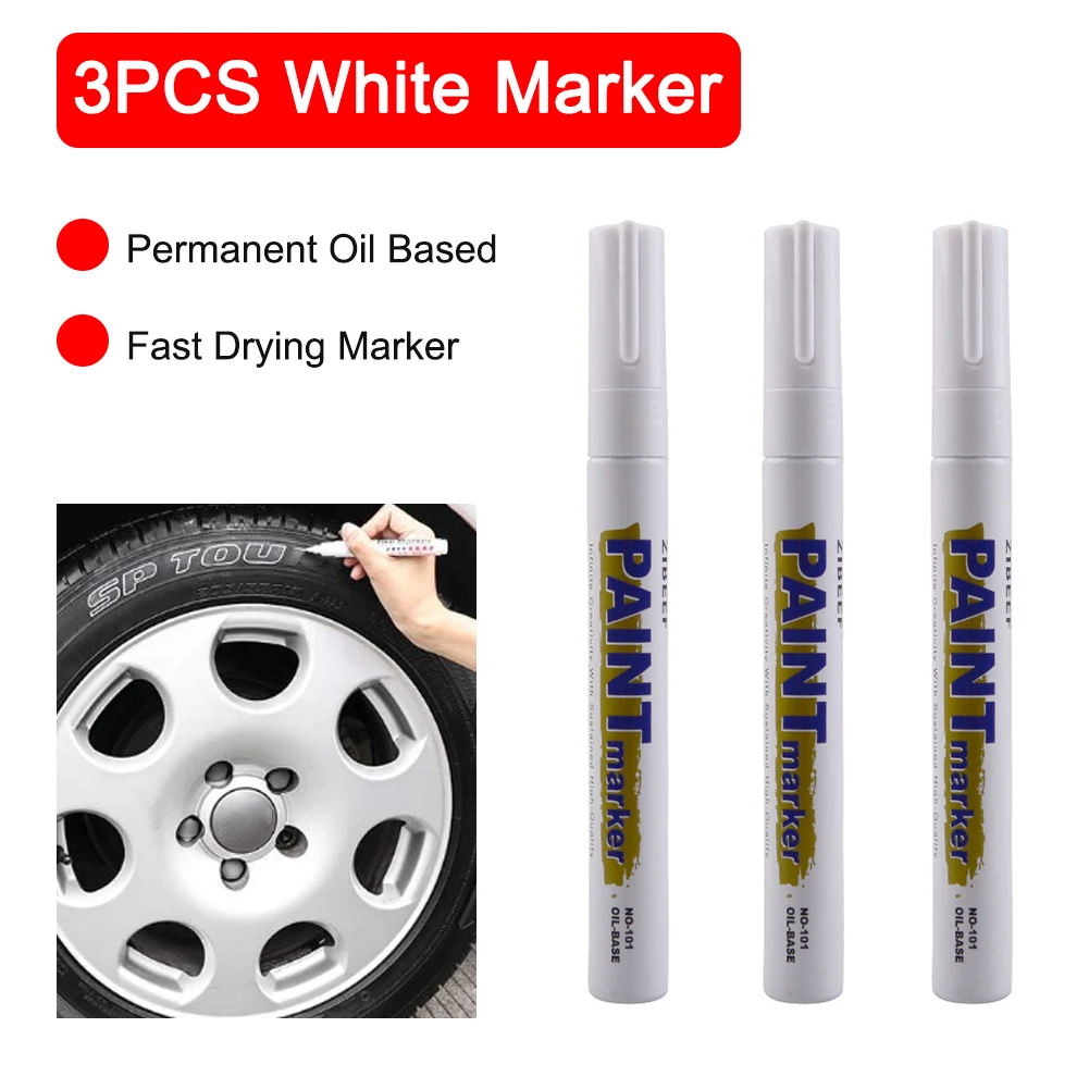 Hot Sale 3pcs White Paint Pens Paint Markers Waterproof Car Tire Oil-Based Paint Pen Set Quick Dry and Permanent Fast delivery
Hot Sale 3pcs White Paint Pens Paint Markers Waterproof Car Tire Oil-Based Paint Pen Set Quick Dry and Permanent Fast delivery