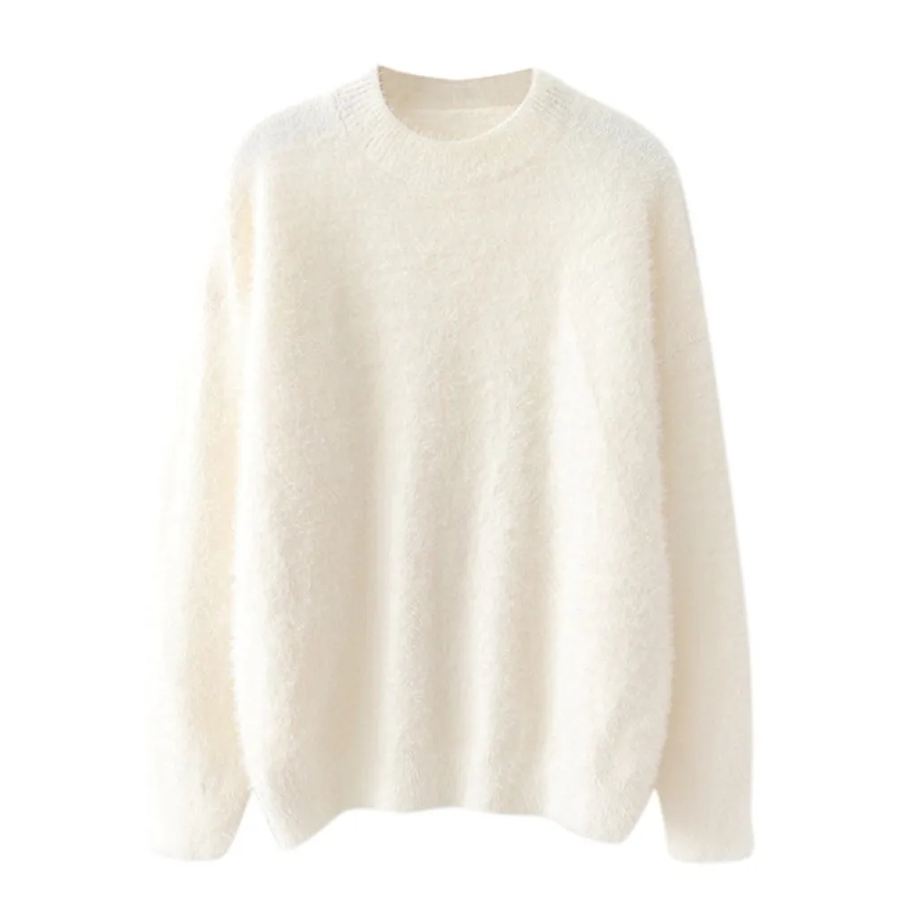 Trendy ladies winter leisure girl knitted loose solid color O-shaped round neck long sleeve warm pullover sweater 
Trendy ladies winter leisure girl knitted loose solid color O-shaped round neck long sleeve warm pullover sweater