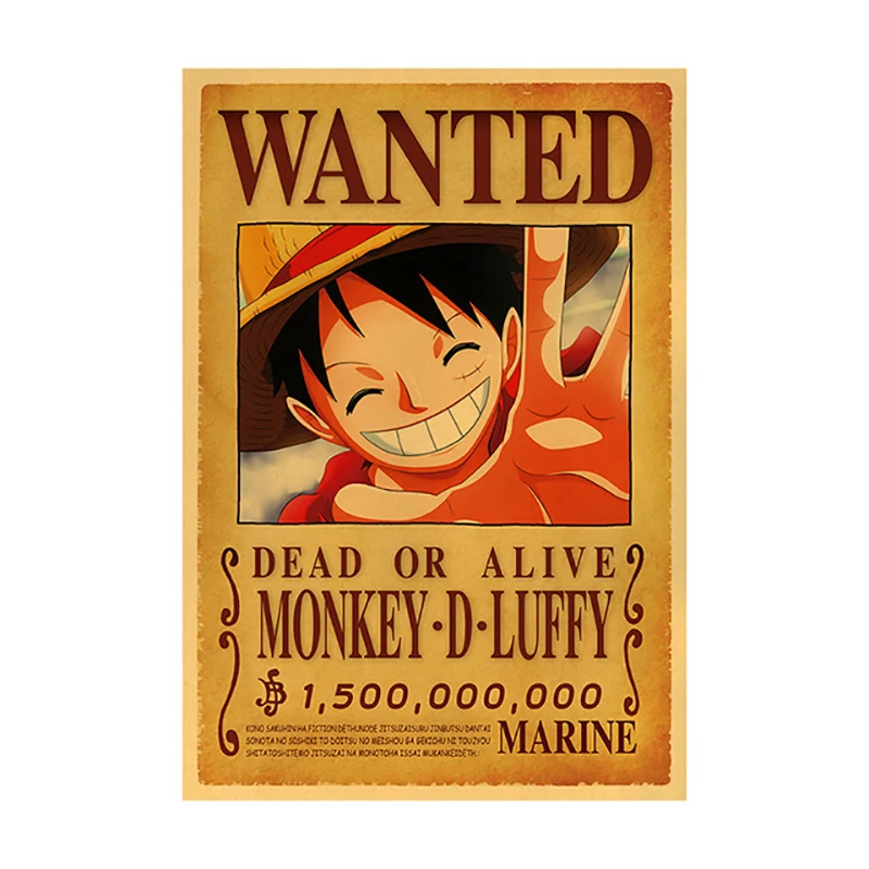 One Piece Classic Anime Vintage Poster New Luffy Zoro Wanted Room Decor Stickers Wall Decor Wall Art Kraft Paper Wall Stickers
One Piece Classic Anime Vintage Poster New Luffy Zoro Wanted Room Decor Stickers Wall Decor Wall Art Kraft Paper Wall Stickers