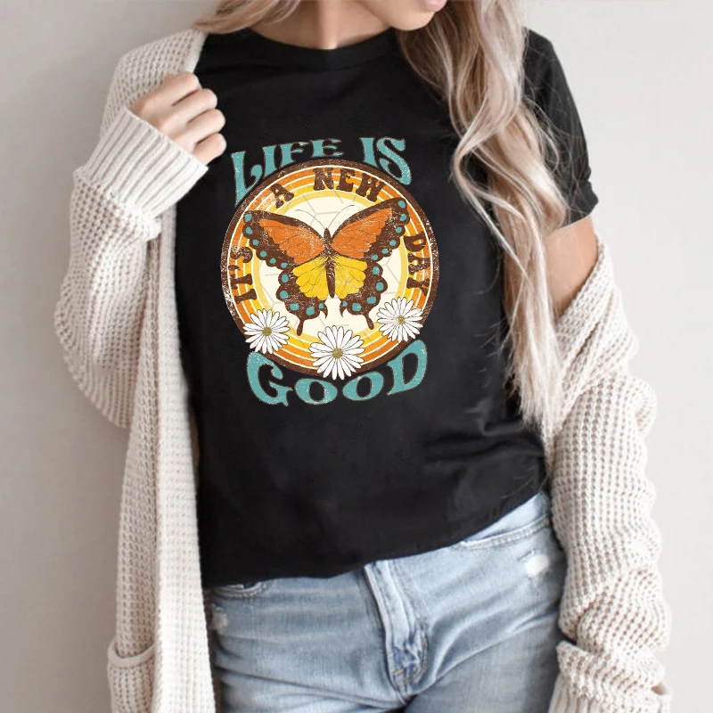Retro Sublimations Butterfly Print 100% Cotton Short-Sleeve T-Shirt Round Collar Casual Fashion Women Comfortable Oversize Cloth
Retro Sublimations Butterfly Print 100% Cotton Short-Sleeve T-Shirt Round Collar Casual Fashion Women Comfortable Oversize Cloth