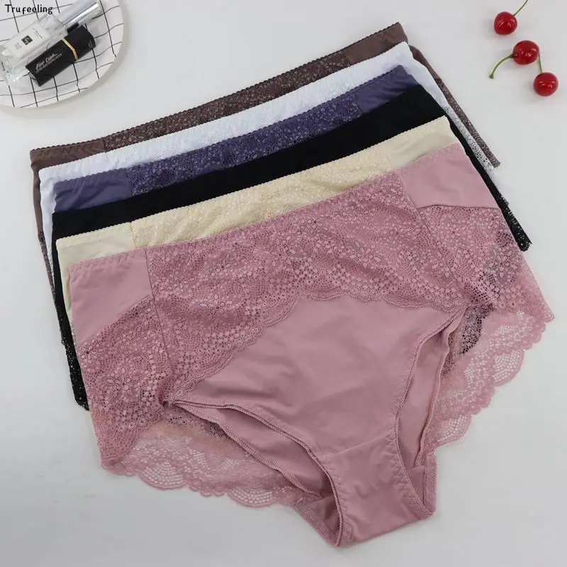 Trufeeling женские трусы цветочные кружевные Untra-thin нижнее белье со средней посадкой