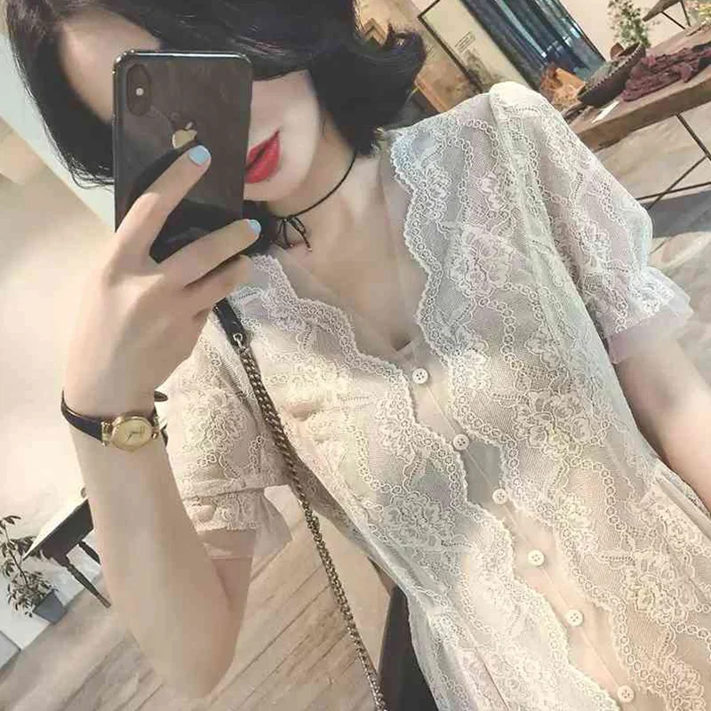 Women Elegant Long white Dress Single Breasted V-Neck Office Lady Shirt Dress Short Sleeve Lace Dress Vestidos
Women Elegant Long white Dress Single Breasted V-Neck Office Lady Shirt Dress Short Sleeve Lace Dress Vestidos