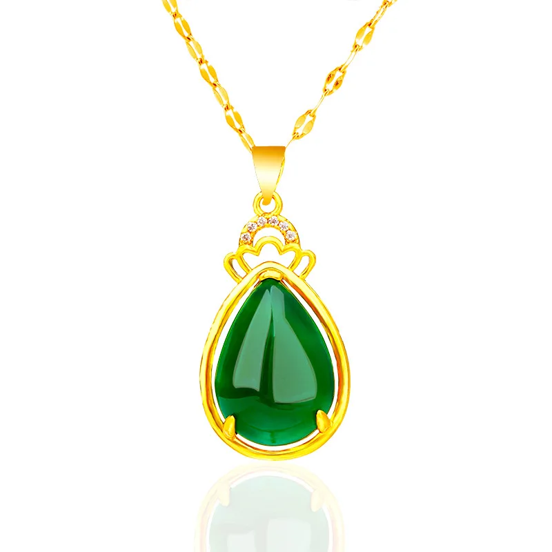 Pendant Necklaces for Women Imitation Jade Water Drop Necklaces Rhinestone Crown 24K Gold Plated Engagement Necklaces Jewelry
Pendant Necklaces for Women Imitation Jade Water Drop Necklaces Rhinestone Crown 24K Gold Plated Engagement Necklaces Jewelry
