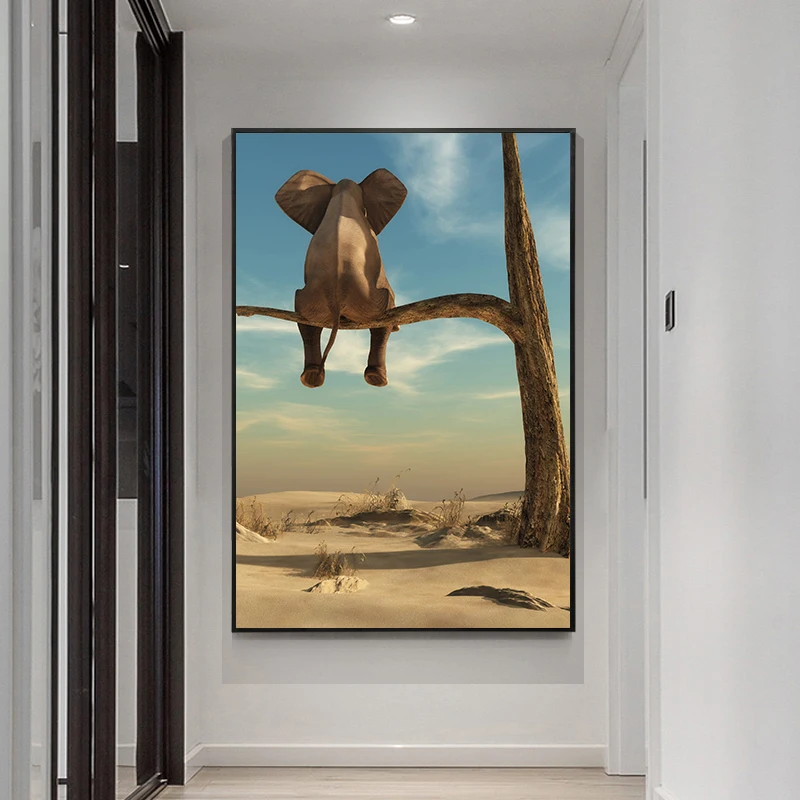 Funny Art Elephant Sit on Tree Canvas Painting Wall Art Animal Pictures Nordic Posters and Prints for Living Room Decor
Funny Art Elephant Sit on Tree Canvas Painting Wall Art Animal Pictures Nordic Posters and Prints for Living Room Decor