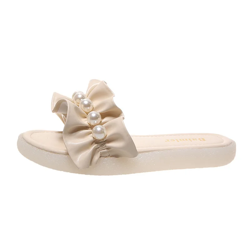 Women Slides Bow Summer Sandals Bow-Knot Slippers Thick Soles Flat Platform Female pearl Floral Beach Shoes Flip Flops 
Women Slides Bow Summer Sandals Bow-Knot Slippers Thick Soles Flat Platform Female pearl Floral Beach Shoes Flip Flops