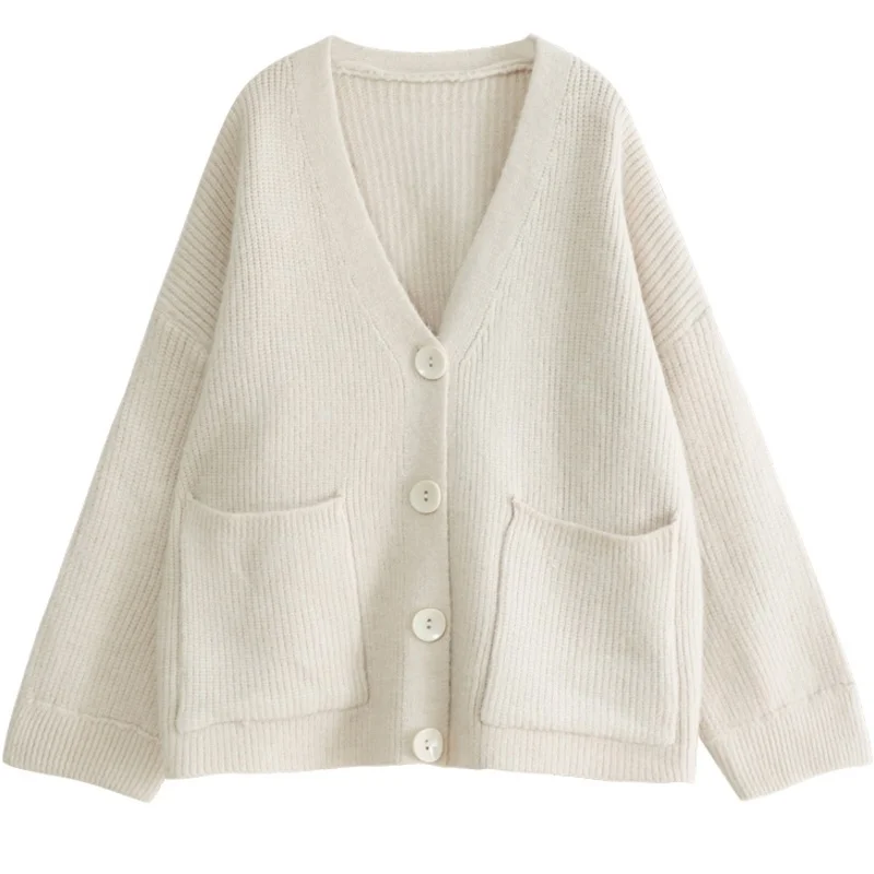 Preppy Style Knit Cardigans Sweater Woman 2020 V Neck Loose Elegant Thicked Pull Sweat Oversize Femme Apricot Casual Coat AA5561
Preppy Style Knit Cardigans Sweater Woman 2020 V Neck Loose Elegant Thicked Pull Sweat Oversize Femme Apricot Casual Coat AA5561