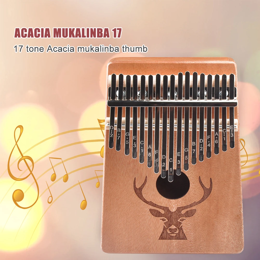 17 Keys Kalimba Acacia Mahogany Wood Thumb Finger Piano Mbira Musical Instrument for Child Adult Beginner with Hammer Sticker
17 Keys Kalimba Acacia Mahogany Wood Thumb Finger Piano Mbira Musical Instrument for Child Adult Beginner with Hammer Sticker