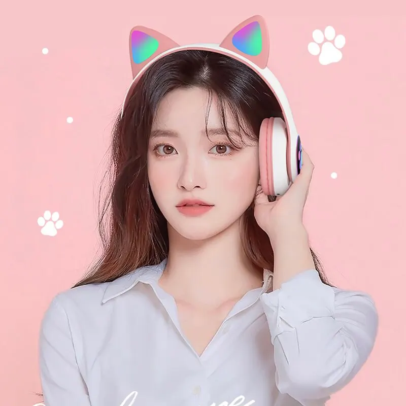 Flash Light Cat Ear Headphones Bluetooth Wireless Headsets with mic headphone girl's Gift gaming headset cat earphone
Flash Light Cat Ear Headphones Bluetooth Wireless Headsets with mic headphone girl's Gift gaming headset cat earphone