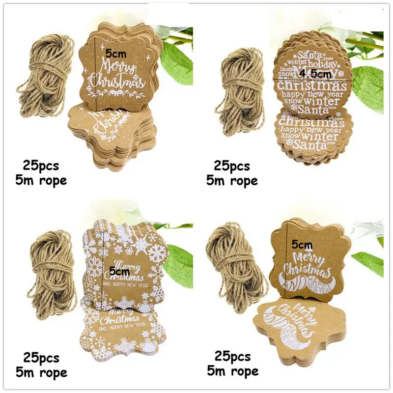 25Pcs Kraft Paper Christmas Tags Merry Christmas Gift Labels Christmas Tree Elk DIY Hang Tag New Year Xmas Party Favors Supplies
25Pcs Kraft Paper Christmas Tags Merry Christmas Gift Labels Christmas Tree Elk DIY Hang Tag New Year Xmas Party Favors Supplies