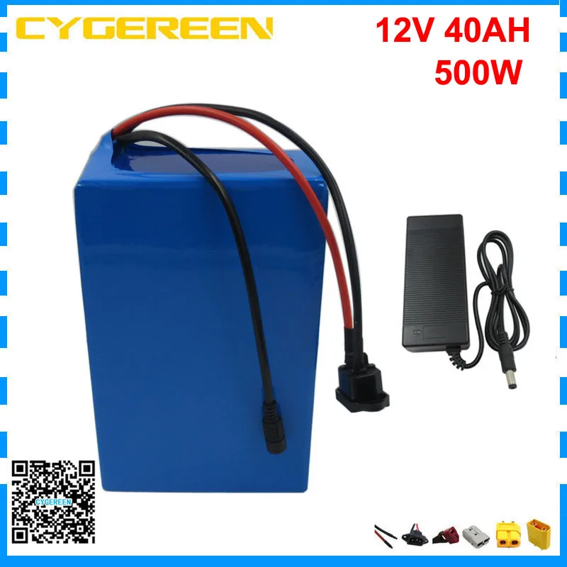 500W 12 V 40AH bateria 30AH литиевый аккумулятор с 6 5A зарядным устройством 50A BMS Бесплатная
