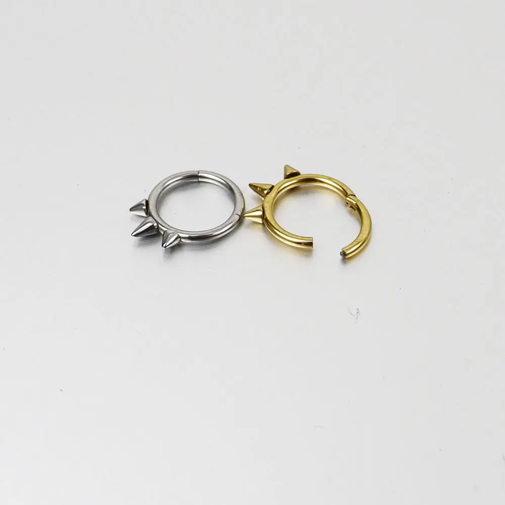 Сегментное кольцо для пирсинга с шипами откидная перегородка кликер губ ушей