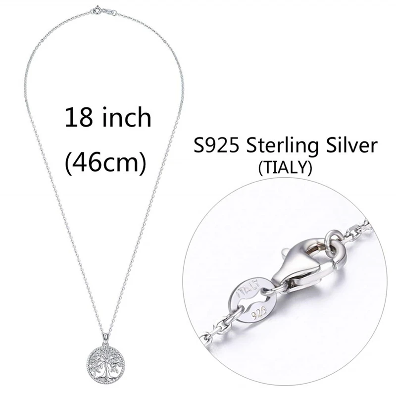2020 New 925 Sterling Silver Round Shape Pandant Necklaces For Women Girls Fashion O Chain Charm Gifts | Украшения и аксессуары