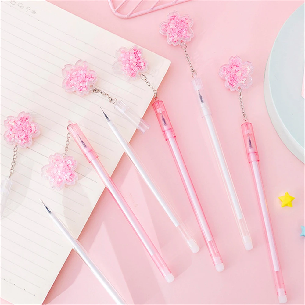 4pcs Kawaii Cherry Blossom Gel Pens 0.38mm Black Ink Needle Gel Pens Kawaii Stationery Pink School Supplies Kids Gifts
4pcs Kawaii Cherry Blossom Gel Pens 0.38mm Black Ink Needle Gel Pens Kawaii Stationery Pink School Supplies Kids Gifts