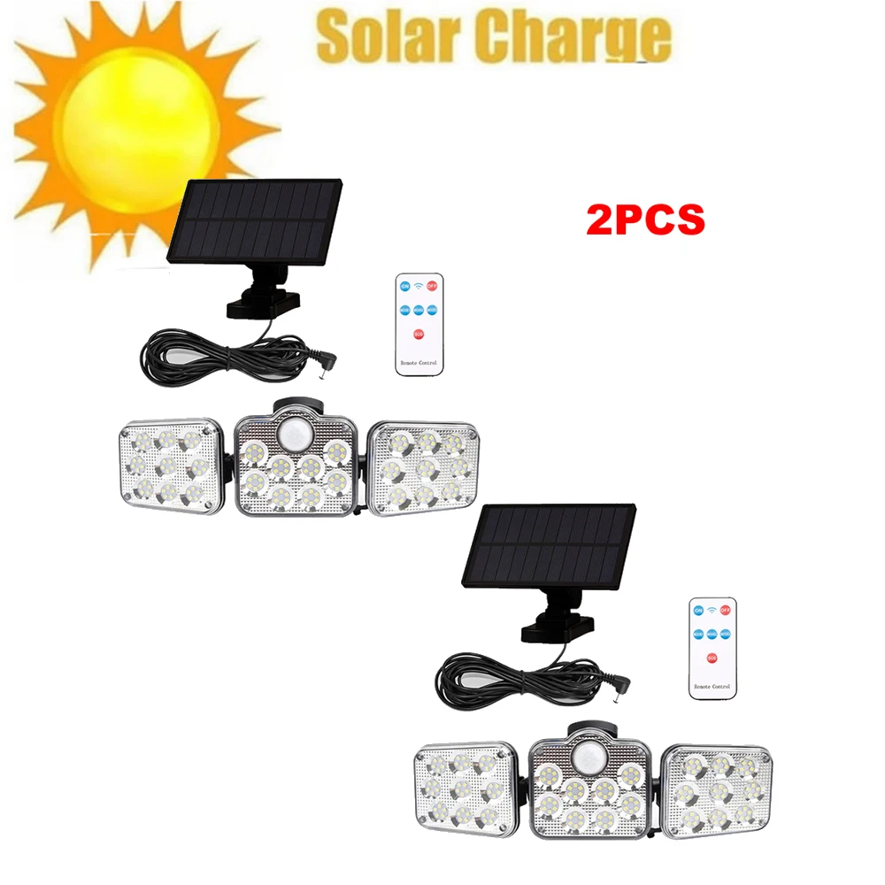 2pcs 138 led remote seperable Solar Powered Wall Light 3 Heads Rotating Motion Sensor Lamp Outdoor Courtyard Garden Road Roof Wa
2pcs 138 led remote seperable Solar Powered Wall Light 3 Heads Rotating Motion Sensor Lamp Outdoor Courtyard Garden Road Roof Wa