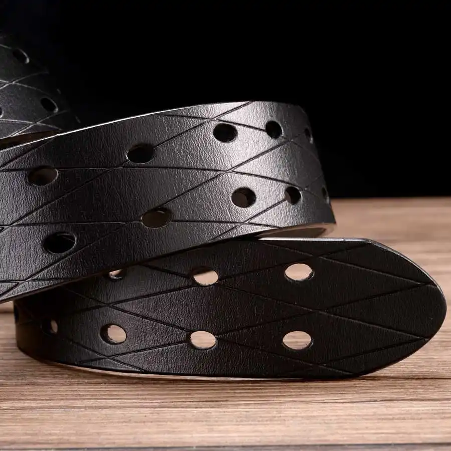 Men's Leather Double Prong Belt Classic Double Row Hole Belt Universal Hollowed Out Belt Jeans Men Waistband NEW Belts for Men
Men's Leather Double Prong Belt Classic Double Row Hole Belt Universal Hollowed Out Belt Jeans Men Waistband NEW Belts for Men